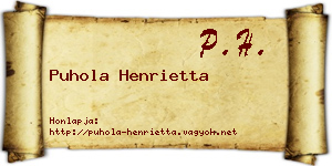 Puhola Henrietta névjegykártya