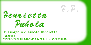 henrietta puhola business card